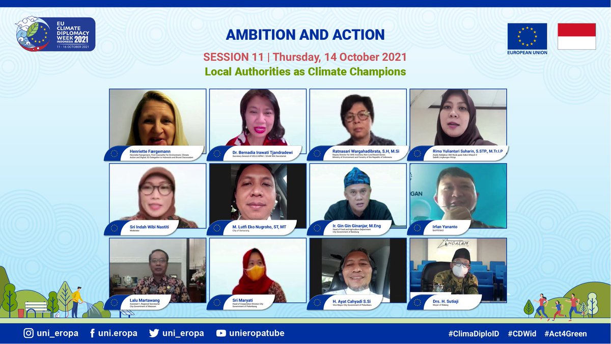 uni_eropa's tweet photo. Thank you for all the speakers and participants on Day 4 of Climate Diplomacy Week (CDW) 2021! Key take away from Day 4: climate actions need integrated education, collaboration, innovation, and inclusivity. 

#ClimaDiploID #CDWid #Act4Green https://t.co/gcXC3Yw3kX