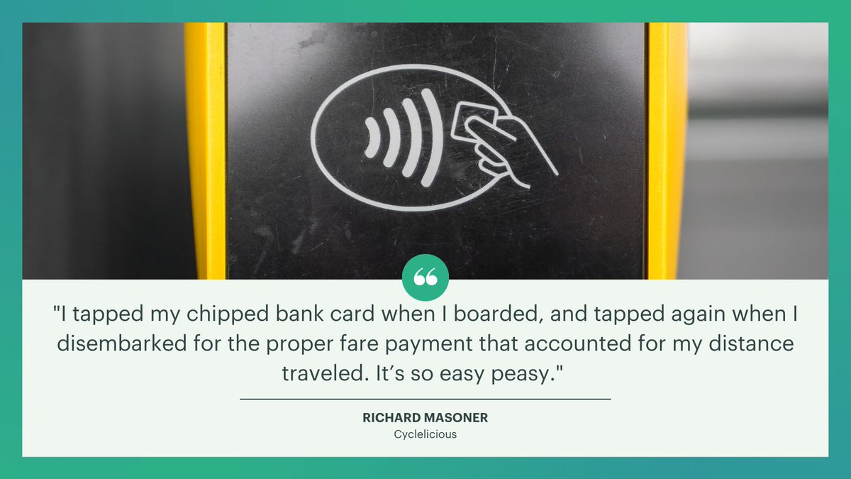 LittlepayHQ's tweet photo. On visiting #Monterey, and discovering that @MST_TransitNews had introduced simple tap-and-pay fare #payments, the author of U.S. bike blog @cyclelicious echoed the sentiments of many:  It's so easy peasy! So refreshing to read! #transitpayments https://t.co/zUh9D9BTQp