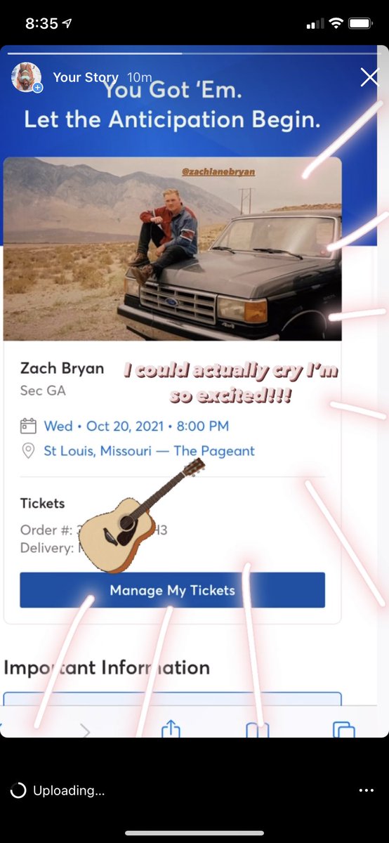 hrussell08's tweet photo. Crying tears of joy rn! See you Wednesday @zachlanebryan 😭😭 https://t.co/qGWmjXhrcO
