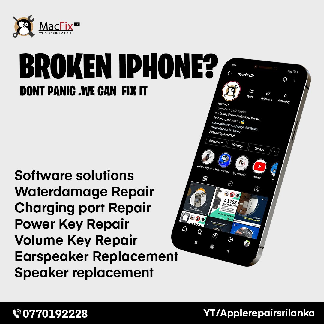 MacfixLk's tweet image. Broken Apple Devices?

We Provide Macbook | iPhone | iPad Motherboard Level Repair Services With affordable pricing and warranty for your device

Mail in repair Services📬
#LKA #iphonerepairsrilanka
#Macbookrepairsrilanka
#ipadrepairsrilanka #SriLanka