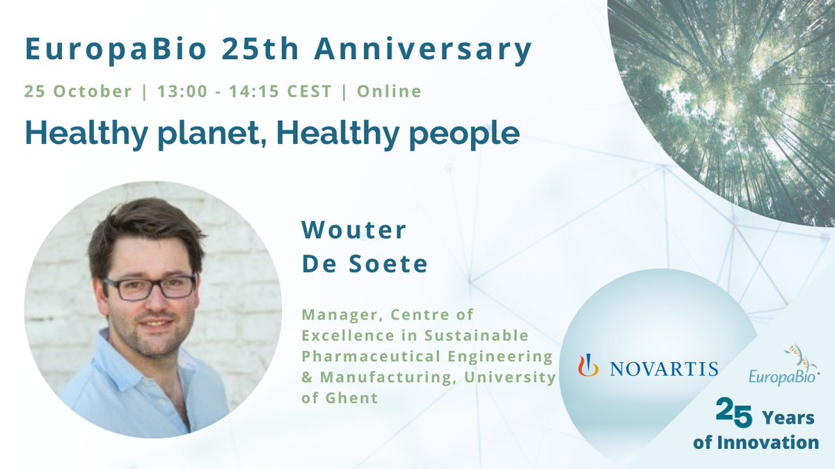 EuropaBio's tweet photo. @wouterdesoete (@ugent) will speak at our webinar 'Healthy Planet, Healthy People', on October 25. 📅

🌐 Join the discussion on the priorities, actions &amp; outcomes to ensure that #healthypeople go hand in hand with a #healthyplanet:

➡️ https://t.co/U6xoEy6EQf | @NovartisEU https://t.co/nhmBRO24Ea