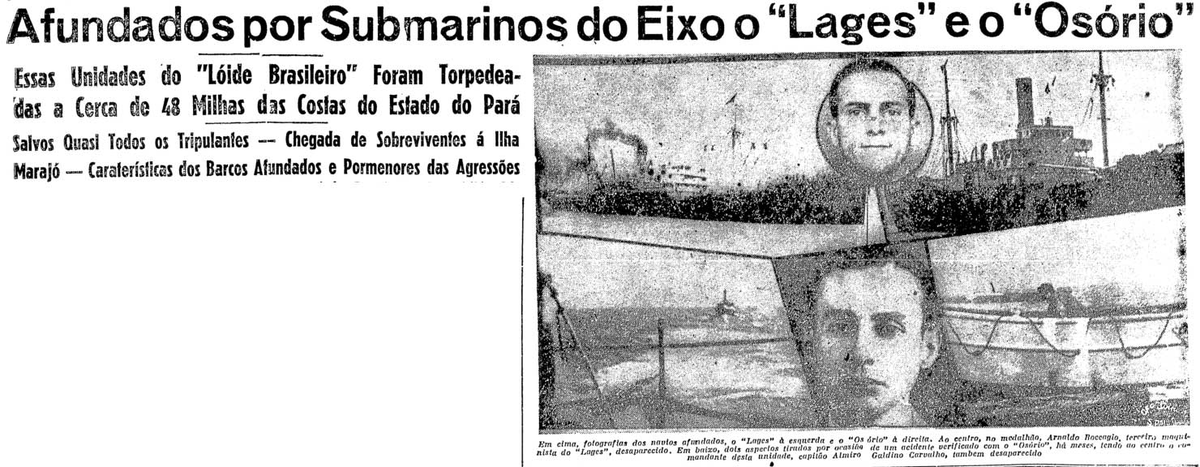 sentandoapua's tweet photo. Notícias da 2ª Guerra: 15OUT1942-Afundados por submarinos do Eixo o Lages e o Osório https://t.co/IIeL1TL68V 

#OUT42 #FolhadaManha #WWII #Marinha #afundamento #Lages #Osorio https://t.co/ZPawwJtvmi