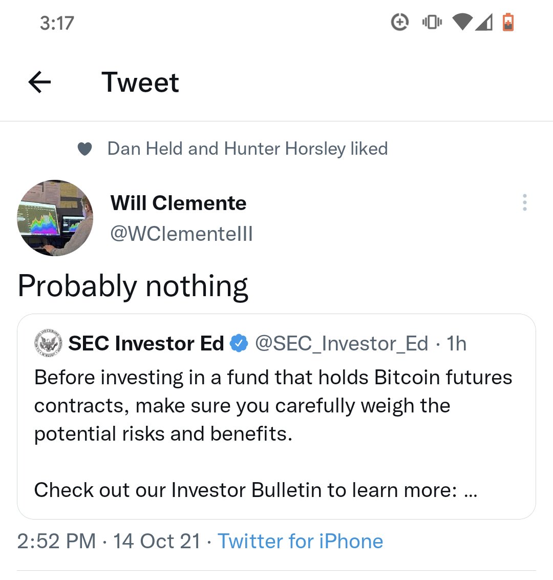 LOTS OF PROBABLY NOTHINGS HAPPENING LATELY <a href="/wclemente/"></a> #BullishAF #btc