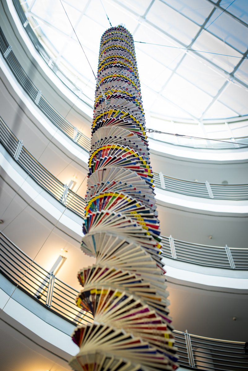 tobi's tweet photo. This is a staircase statue of all the @heiseonline C't magazines published over the years. So much wisdom in there. Sadly German only with nothing of similar quality in English. https://t.co/btnol73TuC