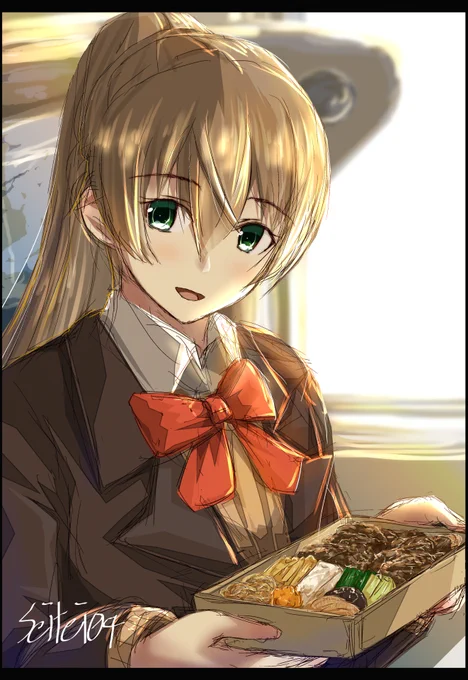 熊野「神戸名物すき焼き弁当ですの」
#艦これ版深夜の真剣お絵描き60分一本勝負 
#艦これ版真剣お絵描き60分一本勝負_20211015 
#熊野進水日 #すき焼き通の日 
