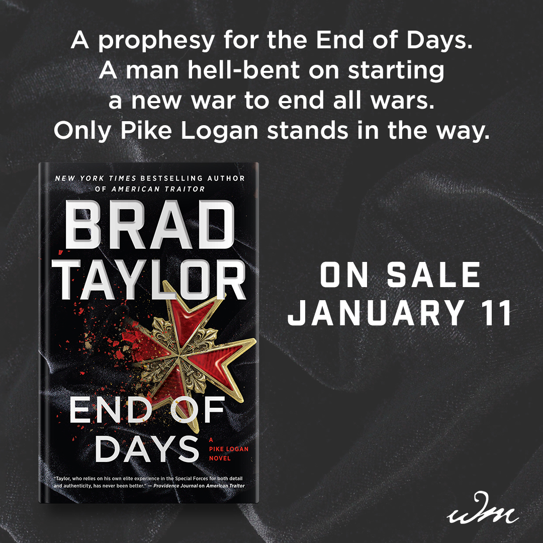 BradTaylorBooks's tweet photo. Our local bookstore, @BuxtonBooks, is taking pre-orders for personalized copies of my next book END OF DAYS.  Place your order now to receive an autographed copy when it's released on January 11th! 

#EndofDaysBook #PikeLogan #Taskforce16 #BradTaylor

https://t.co/wRGdl3Fb52 https://t.co/pFfoAmRkxo