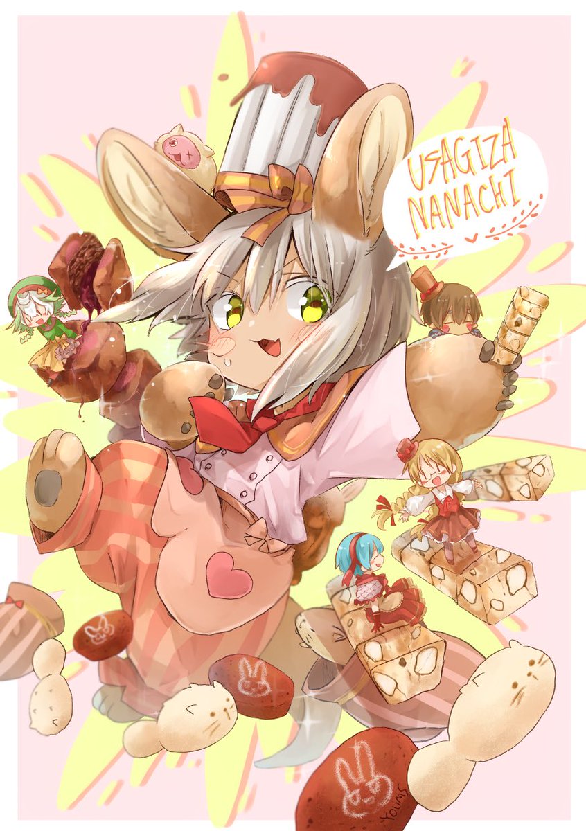 nanachi (made in abyss) chef hat animal ears furry hat :3 whiskers blonde hair  illustration images