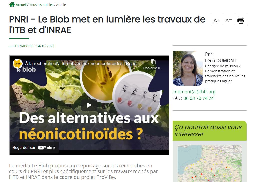 ITBetterave's tweet photo. "A la recherche d'alternatives aux néonicotinoïdes", un documentaire réalisé par @_abrivera et publié sur @leblob_ ! Découvrez les travaux réalisés dans le cadre du #PNRI et la complémentarité des acteurs mobilisés !
https://t.co/8BInHaoks8 https://t.co/0VShCDRQef