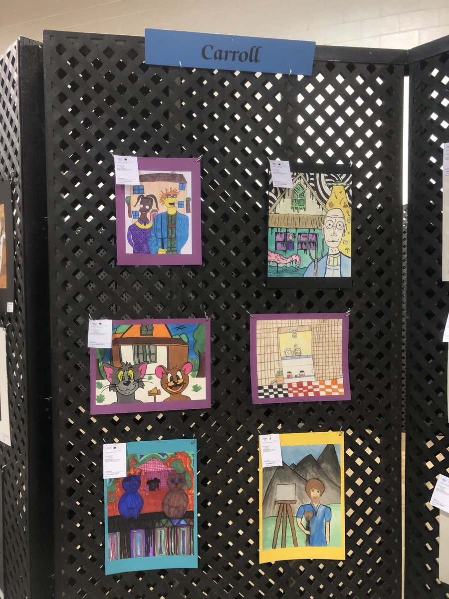 nckhui's tweet image. #WCPSS student art in Kerr Scott building at #ncstatefair from @CMMSCougars