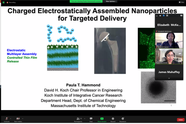 ElizSMcKenna's tweet photo. Watching the #BlackinCancerWeek21 Keynote Address by Dr. Paula Hammond @kochinstitute @MIT now! Huge congratulations to the @BlackinCancer team for a successful and inspiring second #BlackinCancerWeek!! https://t.co/qzMQo0gCdY