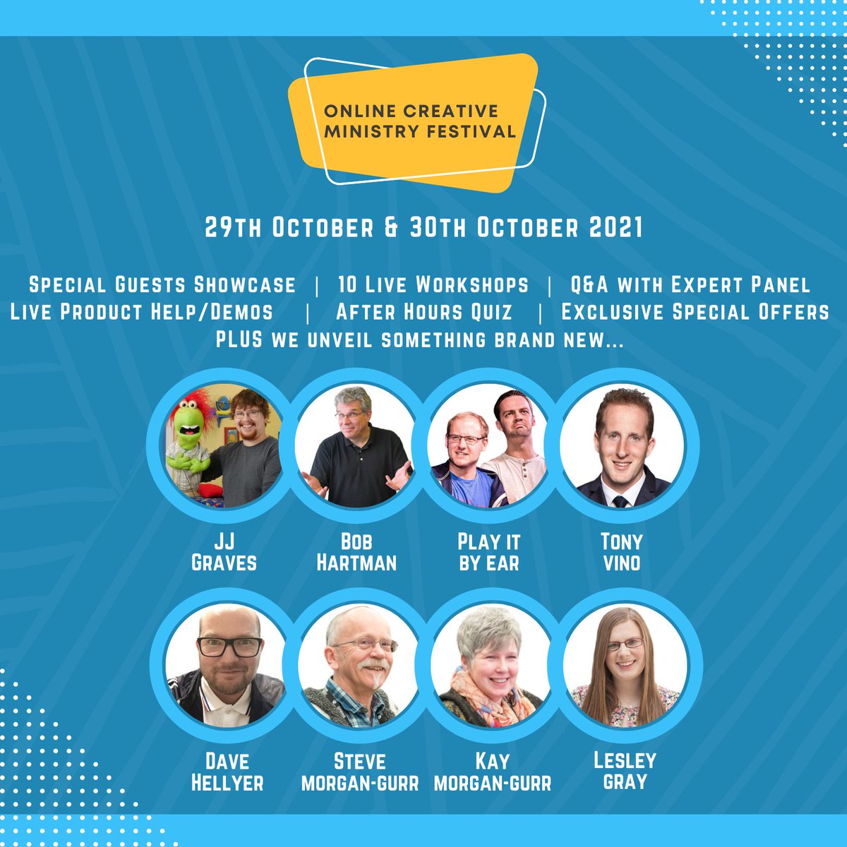 One Way UK (@onewayuk) on Twitter photo Join us for our Online Creative Ministry Festival! Book your FREE ticket online here - onewayuk.com/event/online-f…
<a href="/BobHartmanshop/">Bob Hartman</a> <a href="/pibedrama/">PlayItByEarDrama</a> <a href="/tonyvino/">Tony Vino</a> <a href="/Hellyers/">Dave Hellyer</a> <a href="/stevemorgangurr/">steve morgan-gurr</a> @KayMorgan_Gurr <a href="/Dr_LF_Gray/">Lesley Gray</a> Join us for our Online Creative Ministry Festival! Book your FREE ticket online here - onewayuk.com/event/online-f…
<a href="/BobHartmanshop/">Bob Hartman</a> <a href="/pibedrama/">PlayItByEarDrama</a> <a href="/tonyvino/">Tony Vino</a> <a href="/Hellyers/">Dave Hellyer</a> <a href="/stevemorgangurr/">steve morgan-gurr</a> @KayMorgan_Gurr <a href="/Dr_LF_Gray/">Lesley Gray</a>