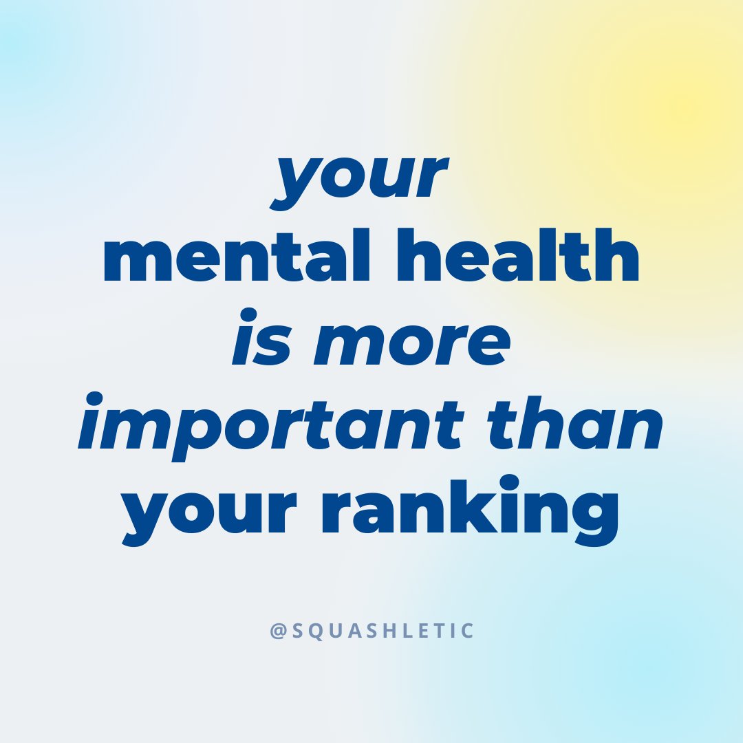 Just because you had a bad month or tournament, it doesn't mean that you should let that dictate your happiness &amp; worth as a squash player- or as a person!!!⁠
⁠
Just something to keep in mind as the competitive squash season revs up!

#squashletic #mentalhealth