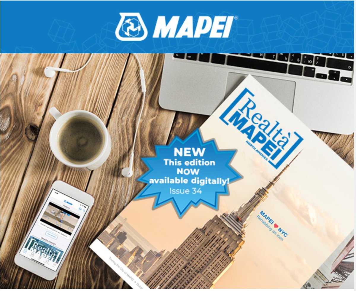 MAPEIUSA's tweet image. The new issue of Realtà MAPEI North America is available. From the top Empire State Building to the bottom of elevator pits, this issue covers a wide range of solutions.

Check it out:
📲 ow.ly/f1uL50Gs67M