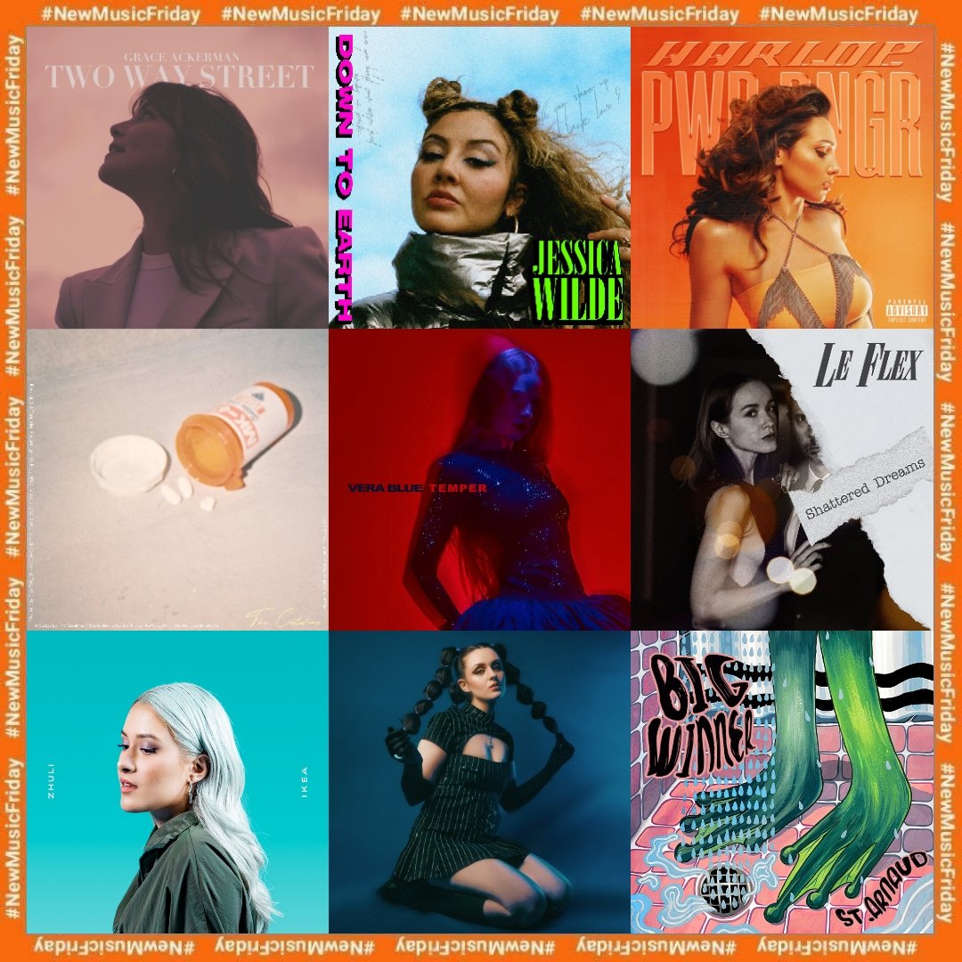 #NewMusicFriday

▪️Grace Ackerman - two way streets
▪️Jessica Wilde - down to earth
▪️HARLOE, Mick Jenkins - PWR RNGR
▪️The Catalina - new anxiety
▪️Vera Blue - temper
▪️Le Flex - shattered dreams
▪️Zhuli - IKEA
▪️Esmeralda - I'm not a princess I'm a good
▪️St Arnaud - big winner