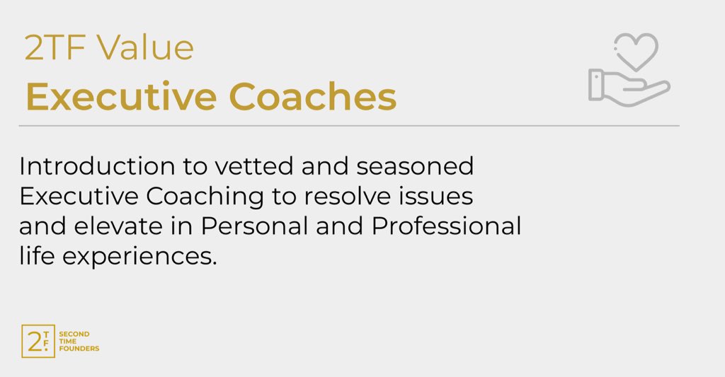 To learn more about each of our seasoned Executive Coaches and their unique certifications and experience go to our website: secondtimefounders.com/2tfteam #ExecutiveCoach #FounderCommunity #Founder #Community #Entepreneurship #leadershipmindset