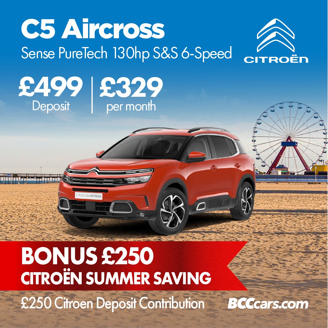 Bonus Summer Saving with BCC! All-new Citroen offers with up to £500 bonus savings, free deposit contributions and low monthly payments .

C5 Aircross Sense for only £329 per month!

Click for full details 👇
buff.ly/39wopas

BCC | Trusted for over 40 years
