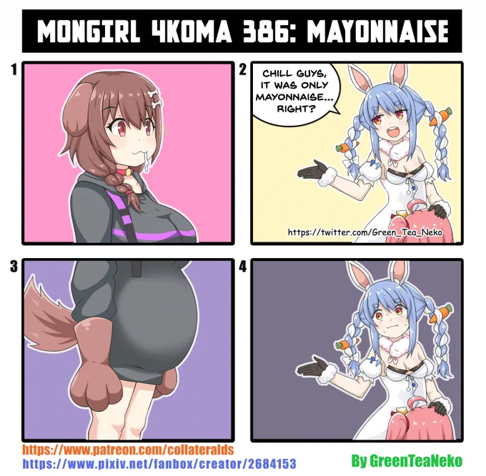 モンガール4コマ386 - 白いわさび
MonGirl 4koma 386 : Mayonnaise
魔物娘4格漫画386 -  蛋黄酱
https://t.co/ds9rQufQcc

https://t.co/DsUFDo2DkE 