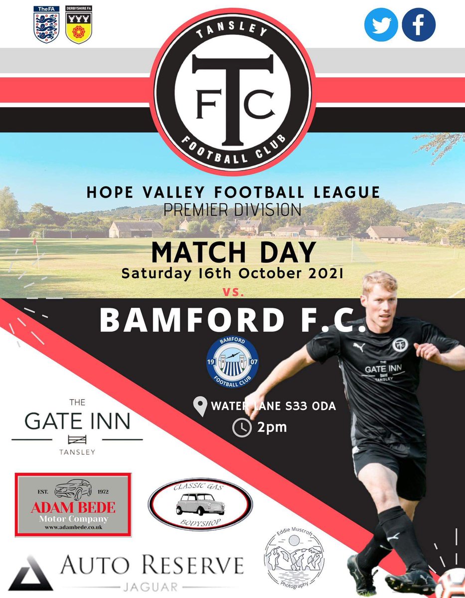 Tansley_FC's tweet photo. 🗺 On the road again 🗺 

Another big away day this week as we travel to Bamford &amp; for the first time this season we have near on a full squad to choose from 😍

Match Details below ⬇️ 

🗓 16/10/21
🏆 HVFL Prem   
🕑 14.00
🆚 Bamford 
🏟 The Rec 
📍 S33 0DA

#TFC

@HopeValleyAL https://t.co/3jZ7NMTUGP