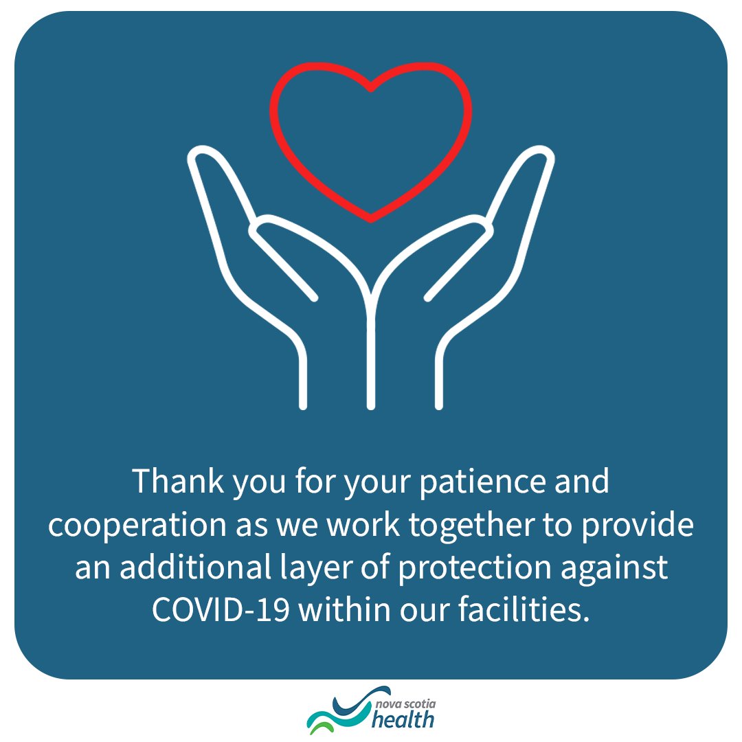 Most visitors and support people coming to Nova Scotia Health sites are now required to show proof of vaccination (or a medical exemption letter) along with government-issued ID.
Proof of vaccination is not required for patients seeking or receiving care or treatment.