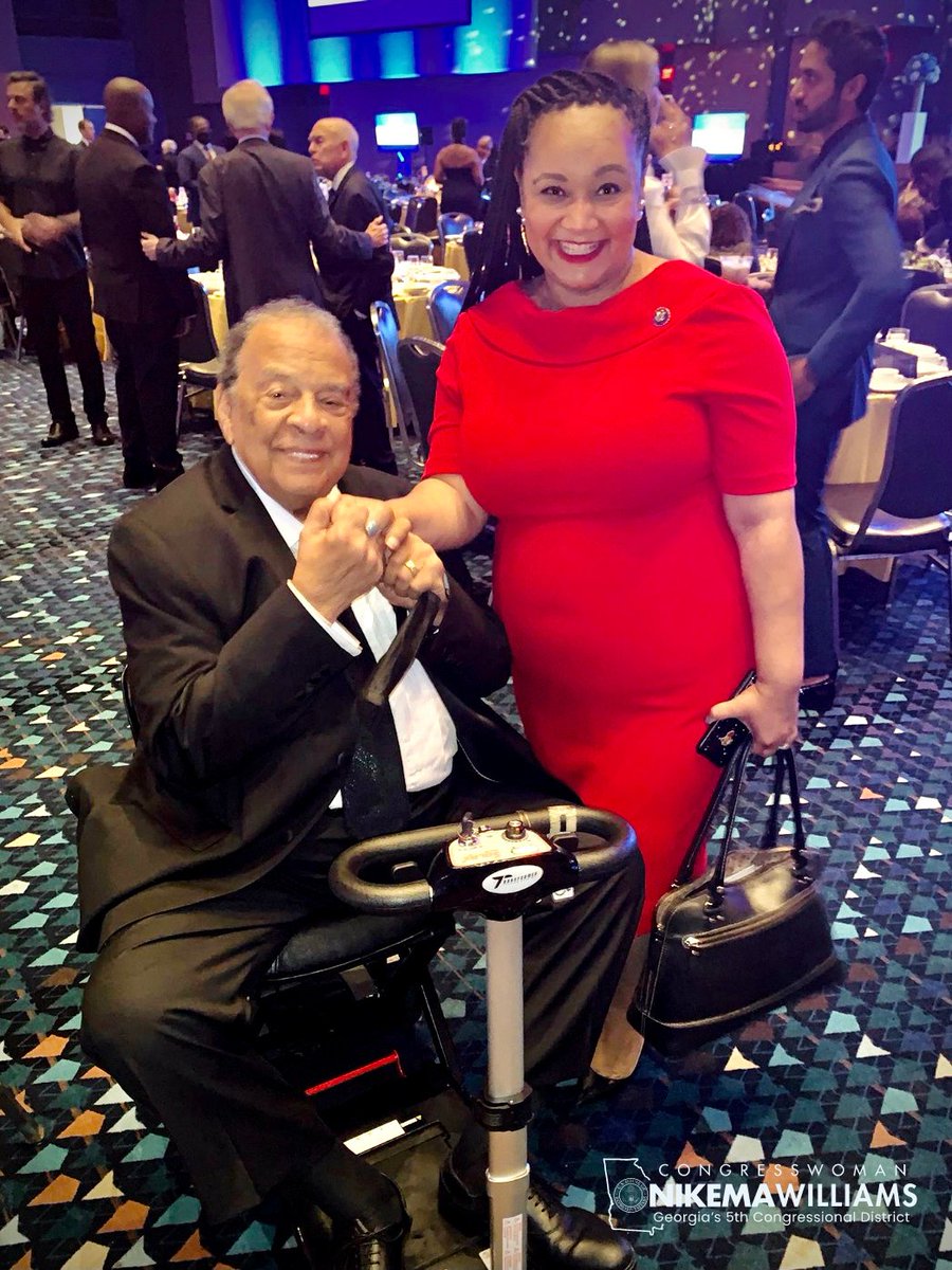 RepNikema's tweet photo. Civil rights giant.
Pastor.
Congressman.
Mayor.
UN Ambassador.
@AmbAndrewYoung has done so much for #GA05, Atlanta, the U.S. and the world. It was an honor celebrate his life’s work together at the #FourPillar Awards last night.
You are an inspiration to us all! https://t.co/SL7Wv5EBir