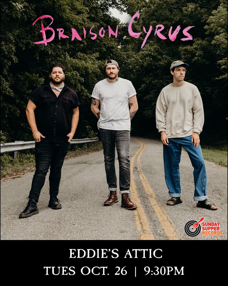 So excited to head to Georgia and play at @EddiesAttic! Reserve your tickets and I will see y’all there: braisoncyrus.com/tour