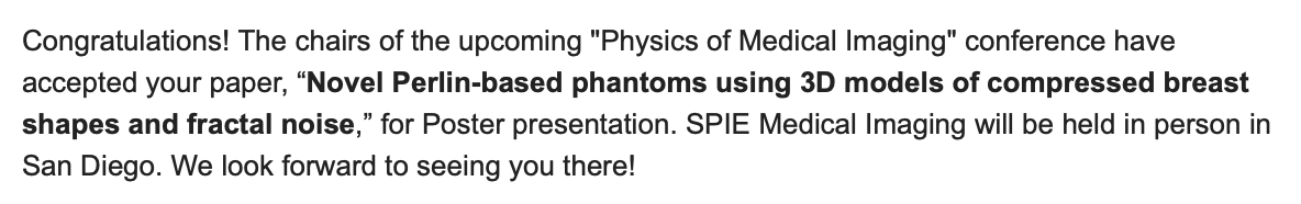 ariaufpb's tweet photo. Artigo "Novel Perlin-based phantoms using 3D models of compressed breast shapes and fractal noise” aceito na Physics of Medical Imaging conference! 

Este trabalho é fruto de nossas pesquisas em parceria com a Universidade da Pensilvânia. https://t.co/XRwZwBr93T