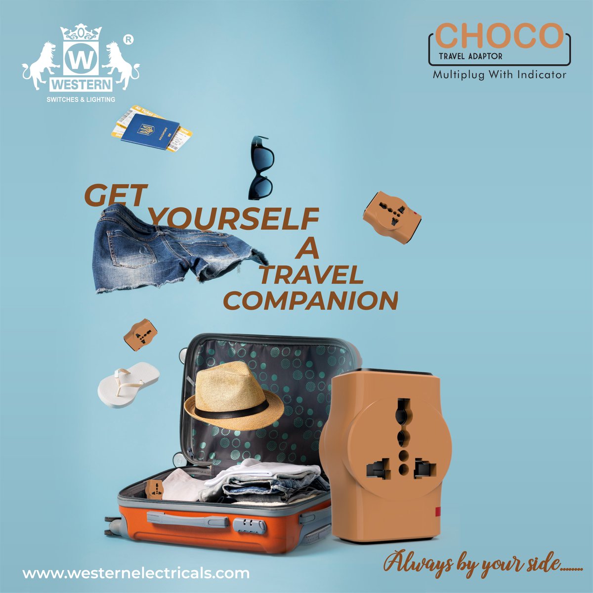 WesternEleInfo's tweet image. Our #choco #multiplug is a #multipoint socket with an #internationalpin. Compact and #lightweight it is your perfect #travelbuddy  

#WesternElectricals #YourTravelPartner #PlugSocket