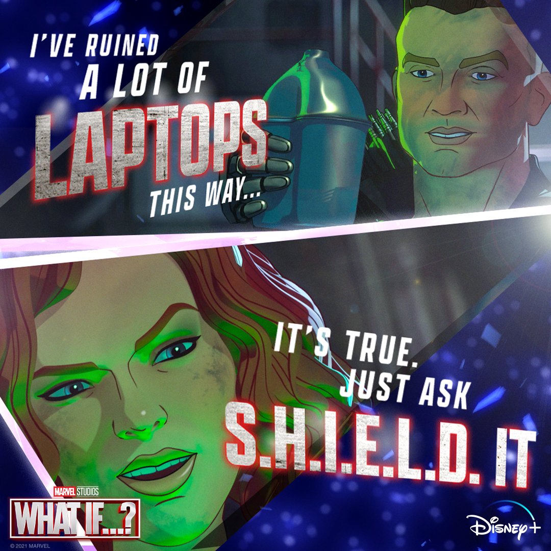 Blaming laptop issues on Hawkeye from now on 🏹 All episodes of Marvel Studios' #WhatIf are now streaming on @DisneyPlus.