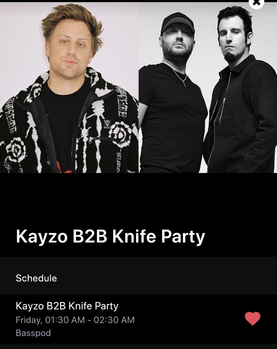 KayzoMusic's tweet photo. BASSPOD FRIDAY 1:30-2:30AM 

KAYZO B2B @knifepartyinc 

@EDC_LasVegas 

WITNESS HISTORYYYYYY https://t.co/ovjA0SPd9v