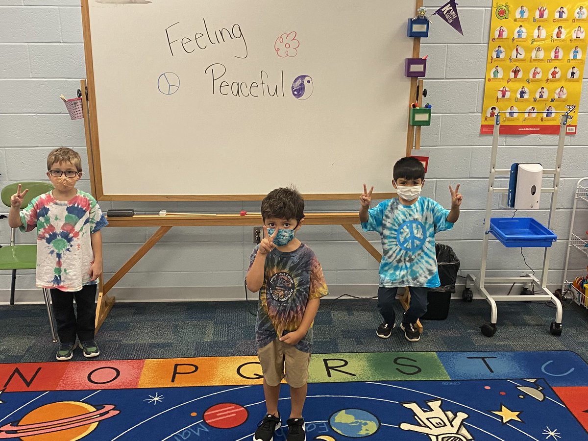 Peace, love, and happiness. Our kindergarten friends are kind 💗✌️☮️