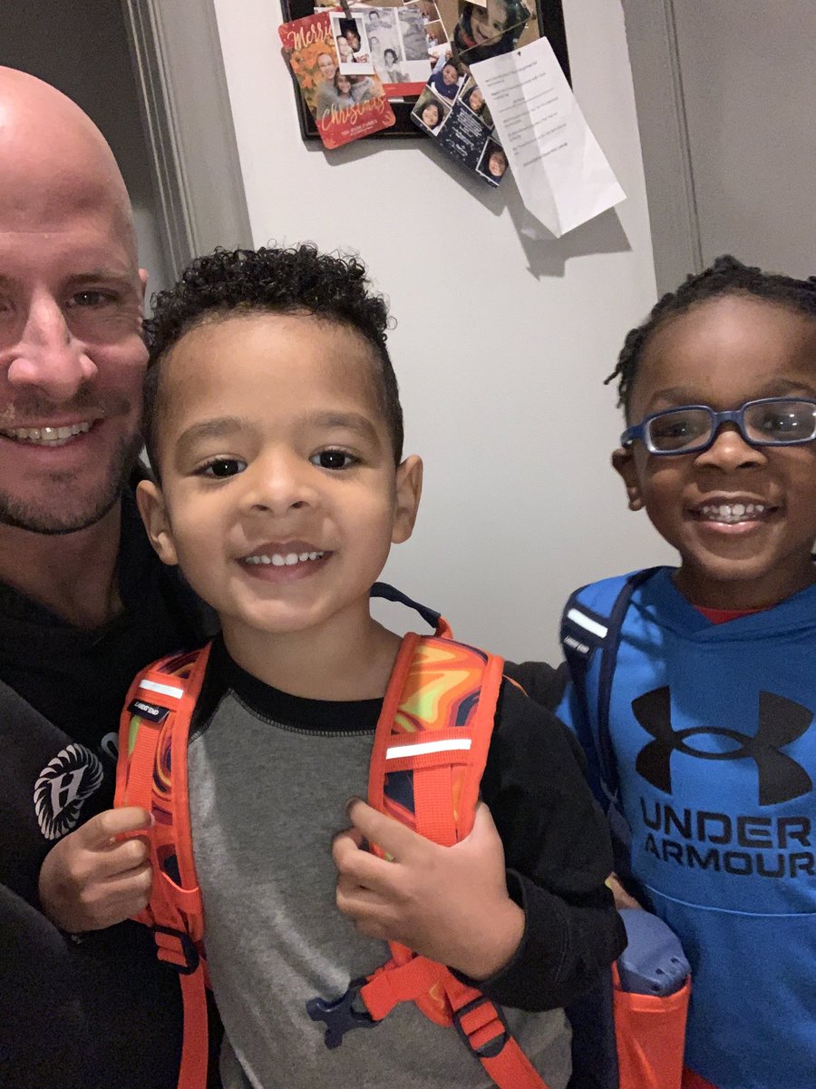 J_Tompsy's tweet photo. I’m rarely home in the morning when the kids leave for school. I had to help out and drop the boys off at preschool for the first time this fall this morning. It reminded me how much of a blessing it is to be a dad. Love these boys. https://t.co/WACvKh4qEF