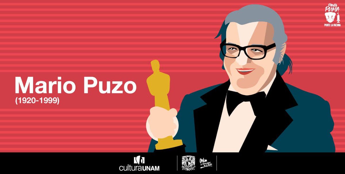 #Puzo, quien nació en 1920 y fue un destacado estudiante de ciencias sociales en la Universidad de Columbia, ganó el Oscar por el guion adaptado de 'El Padrino'; también escribió de otras cintas emblemáticas de los 70 y 80, como 'Terremoto' y “Cotton Club”. ¿Cómo ves? 🎞