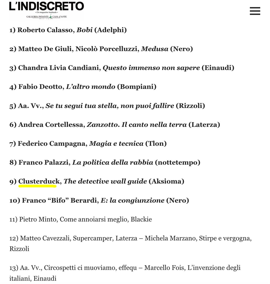 realclusterfuck's tweet photo. Se siete al #SaloneDelLibroTorino fate un salto a trovare @neroeditions! Ci siamo anche noi!
Siamo anche felici e sorprese di accogliere la notizia che “The Detective Wall Guide” è arrivata 9° nelle #classificadiqualità dell’#Indiscreto! W la lettura! https://t.co/r0ICu1kQT9 https://t.co/oEG2KHfTXC