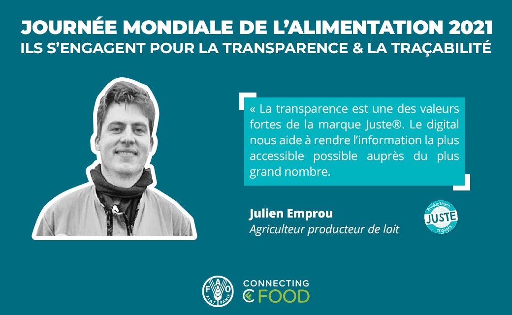 connecting_food's tweet photo. Découvrez les témoignages de @AurlieMichel3 et @julien_emprou agriculteurs @JusteDeLA @Marque_Juste à l'occasion de la #JourneeMondialedelAlimentation.
#Traçabilité #Transparence #MarqueResponsable #WorldFoodDay https://t.co/UuEBFqINpE