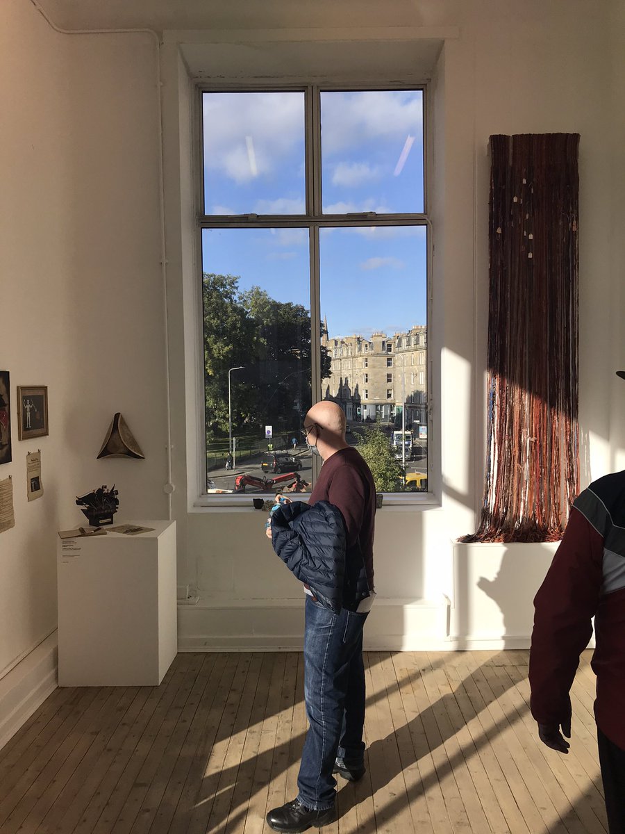 BCT_Creative's tweet photo. Toot toot! Fantastic Bugle day out. A wee curry at the Mosque Kitchen, a lovely poetry reading by @openbookreading at @PTBOpoetry festival AND seeing some of our Bugle artists’ work at #OOSOOM2021 exhibition, both @summerhallery What a bunch of culture hounds! https://t.co/LtI8q86dsr