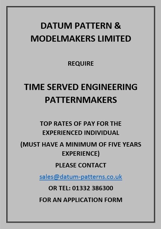 DATUM - FOUNDRY PATTERNMAKERS VACANCIES