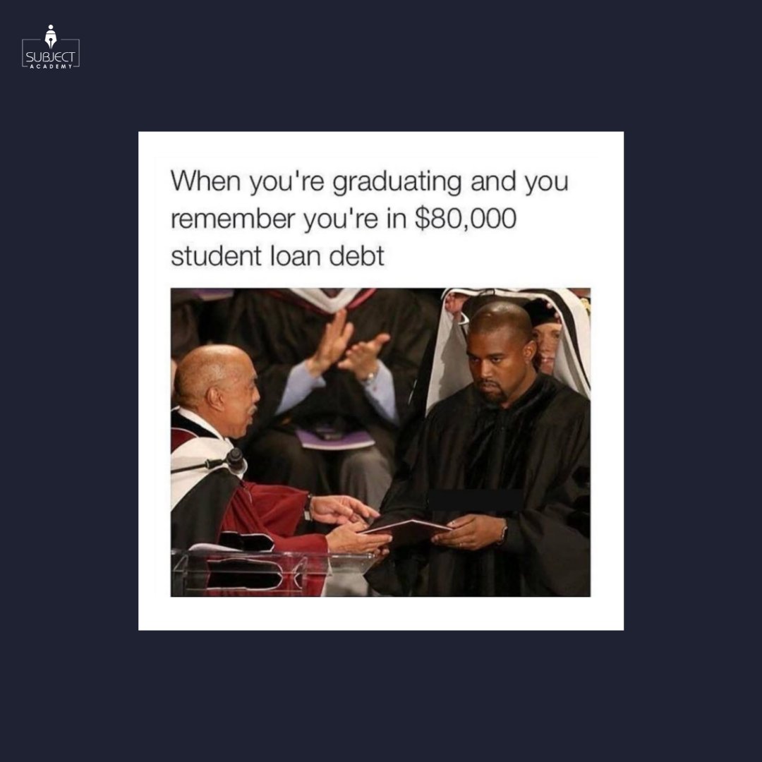 SubjectAcademy's tweet image. When you're graduating and reality hits you hard, that now you're in a huge debt of student loan!
.
.
#NeedAssignmenthelp #Assignmentwriter #essaywriting #assignments #services #SubjectAcademy #funny #meme #studentloans #studygram #educationloan #studentlife #students #debt