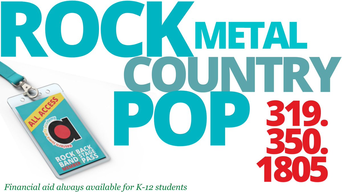 EasternIowaArts's tweet photo. Best rock band program in the state! Give us a call to get your child involved! 319-350-1805 Financial aid is always available! #rockband #cedarrapids #kidsrock https://t.co/2lmAr97cOw