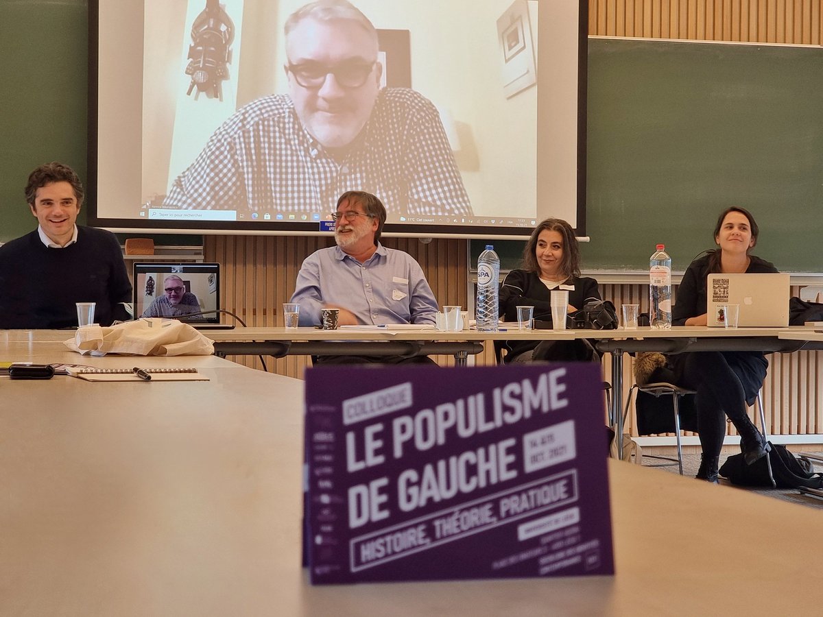 bolandeira's tweet photo. To conclude an amazing colloquium on #LeftPopulism, a passionate round table with Pierre Ostiguy, @prentoulis, @lucianacadahia and Yannis Stavrakakis (and everybody else!). https://t.co/roBOE2C9wt