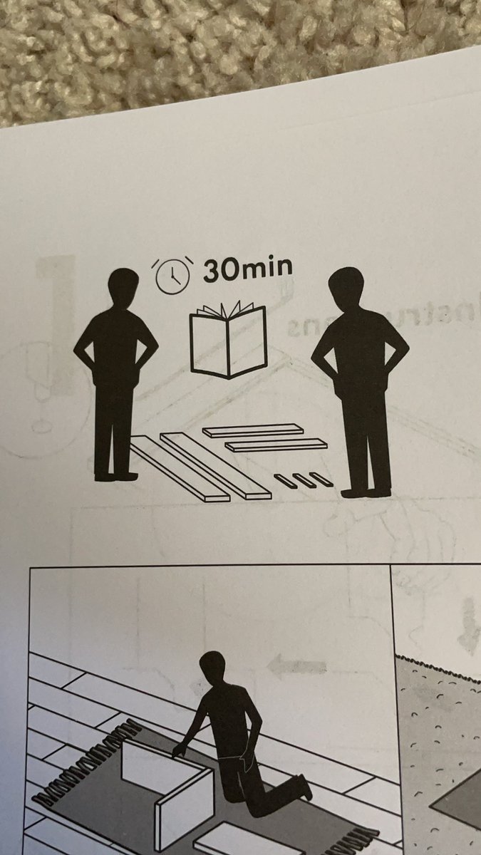 ddimolfetta's tweet image. I’ve never had desk assembly instructions direct me to just stand there and stare at the parts for 30 min, but if that’s what it takes to get the job done then that’s fine by me!