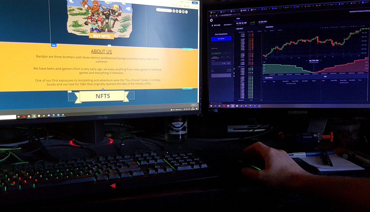 bardpix's tweet photo. Putting the finishing touches on the BarPix webpage. One eye always on the moon 🚀🚀. #NFT #Bitcoin #Crypto #ToTheMoon #pixelart #dnd #opensea #Polygon #polygonNFT https://t.co/KKPopRfAFN