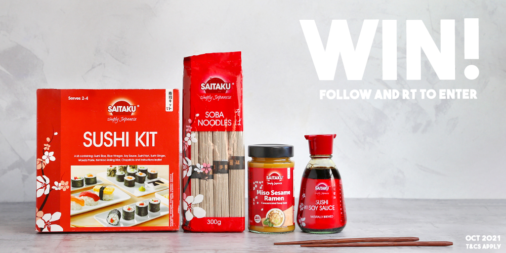 WeAreSaitaku's tweet photo. FOLLOW &amp; RT to enter our #competition!

You could #WIN this bundle of our Sushi Kit, Soba Noodles, Miso Sesame Ramen soup base and our Sushi Soy Sauce - just delicious! 🇯🇵 😍 🍣

 #FreebieFriday

T&amp;Cs apply: https://t.co/PyRa6y0ImR https://t.co/gqQgx7e7YE