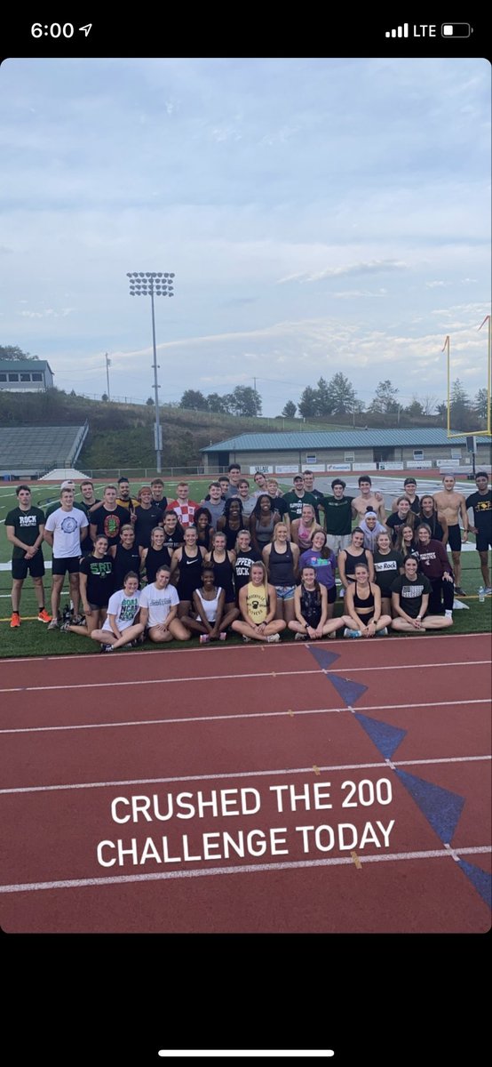 SRU track team completed the 200 challenge yesterday! #GoRock #TechWell