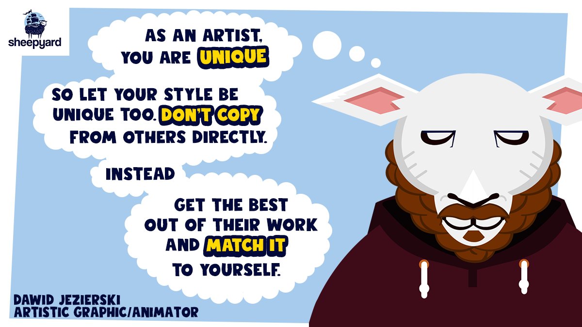 Sheepyard2019's tweet photo. Wise words from the Senior Animator/ Graphic Artist - Dawid Jezierski.
We will share next quotes and mottos from Sheepyard team members about the #gamedev soon! https://t.co/ahhKaV5YYX