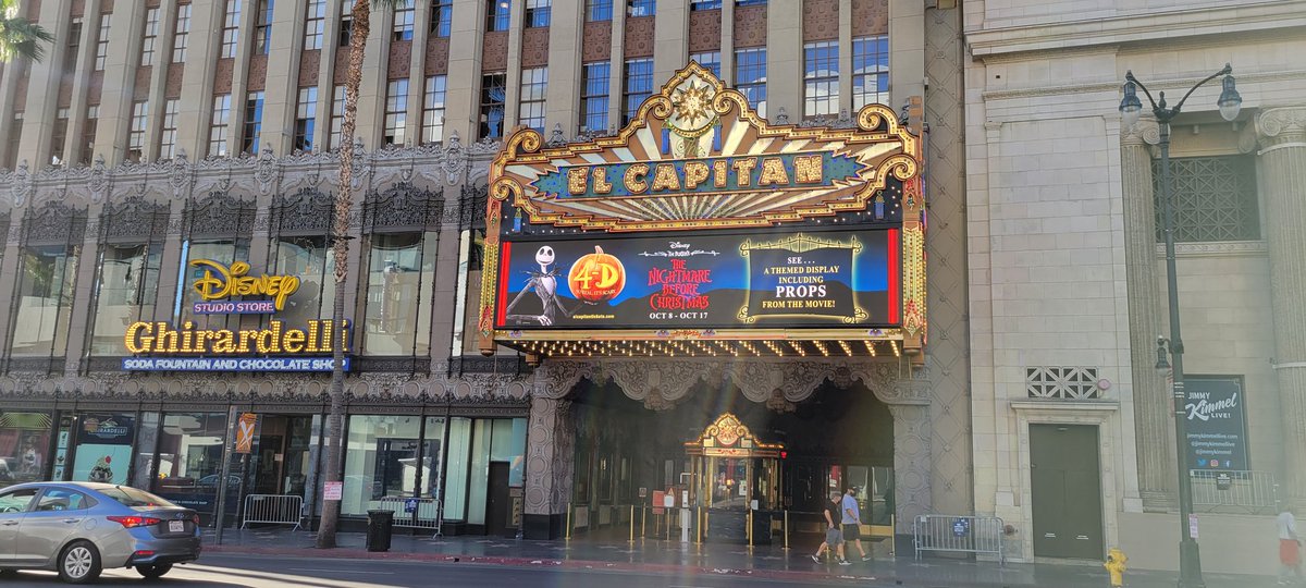 Disneyfan9523's tweet photo. I'm Here At The El Capitan Theatre In Hollywood Getting Ready To See The Nightmare Before Christmas In 4D! #ElCapitanTheatre #Disney #TheNightmareBeforeChristmas #DisneyPlus #DisneyPlusHallowStream #D23 #DisneyMovies https://t.co/wgMq3t1Jmq