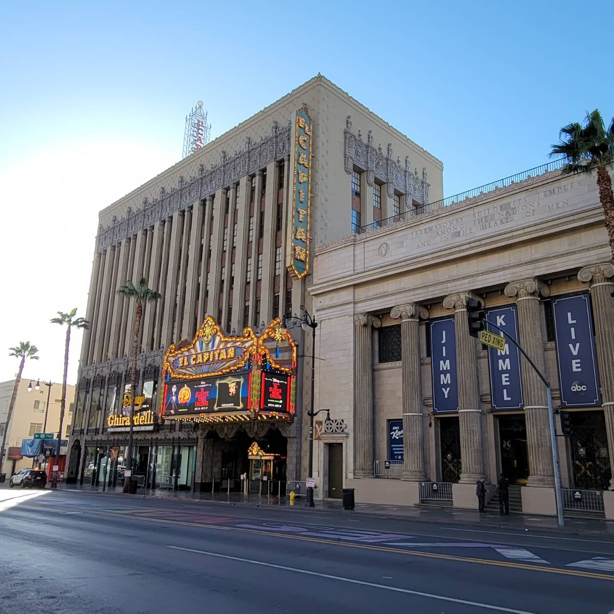 Disneyfan9523's tweet photo. I'm Here At The El Capitan Theatre In Hollywood Getting Ready To See The Nightmare Before Christmas In 4D! #ElCapitanTheatre #Disney #TheNightmareBeforeChristmas #DisneyPlus #DisneyPlusHallowStream #D23 #DisneyMovies https://t.co/wgMq3t1Jmq