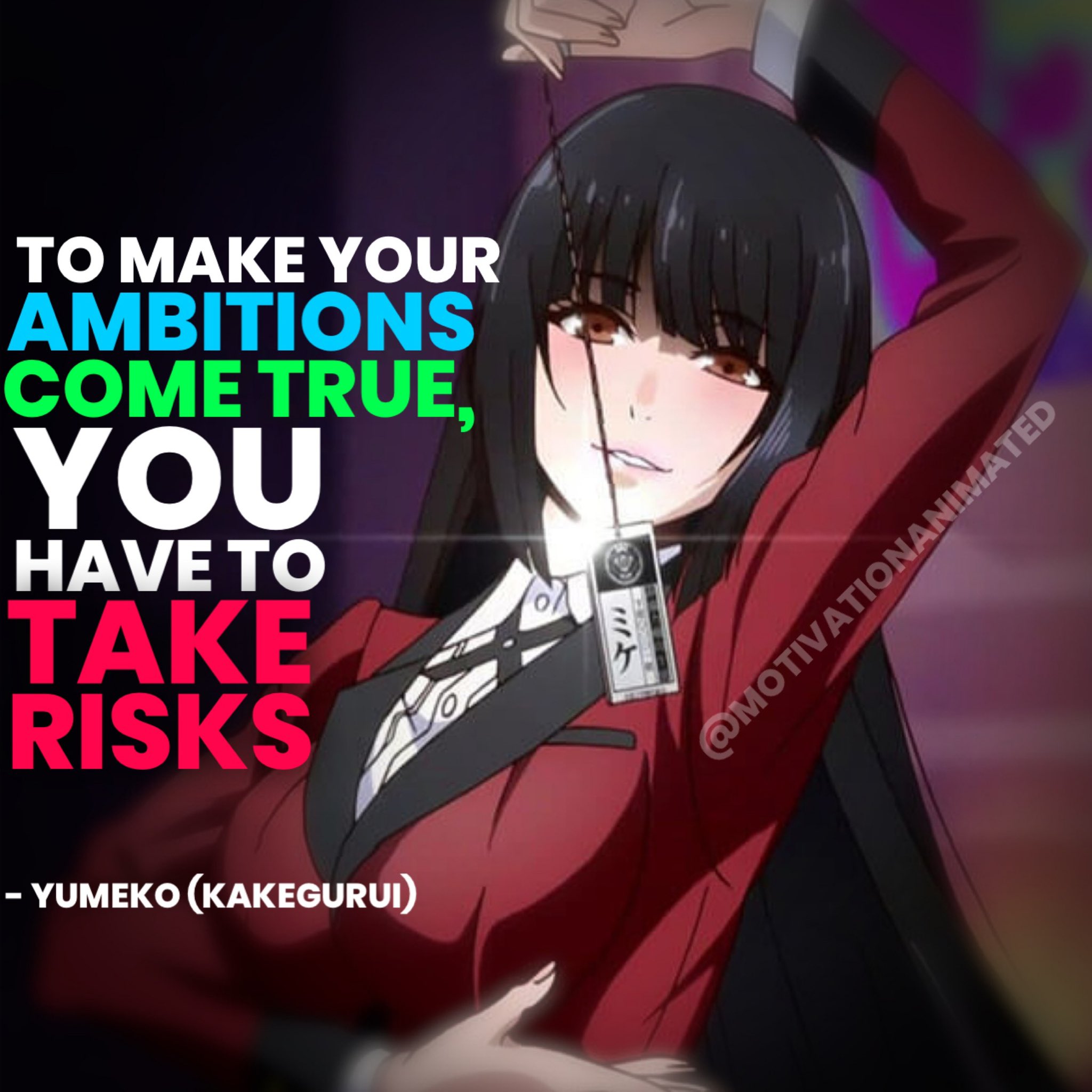 Kakegurui  Anime love quotes, Anime quotes inspirational, Anime