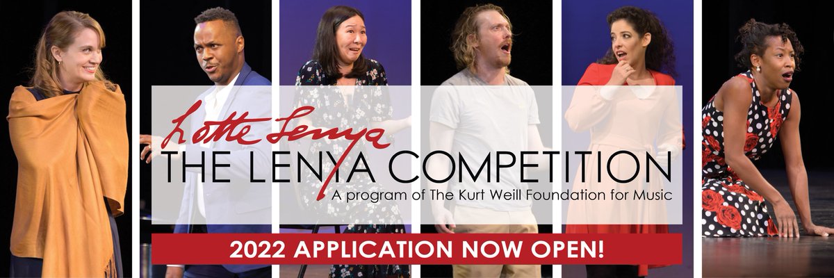 KurtWeillFndn's tweet photo. Applications are open for the 2022 #LenyaCompetition! With a top prize of $20,000, the Competition recognizes today's international “total-package performers." The deadline to apply is 19 January 2022. Details and resources at https://t.co/jTzWyuQN3G
#singer #actor #performance https://t.co/bap7zfe3WD