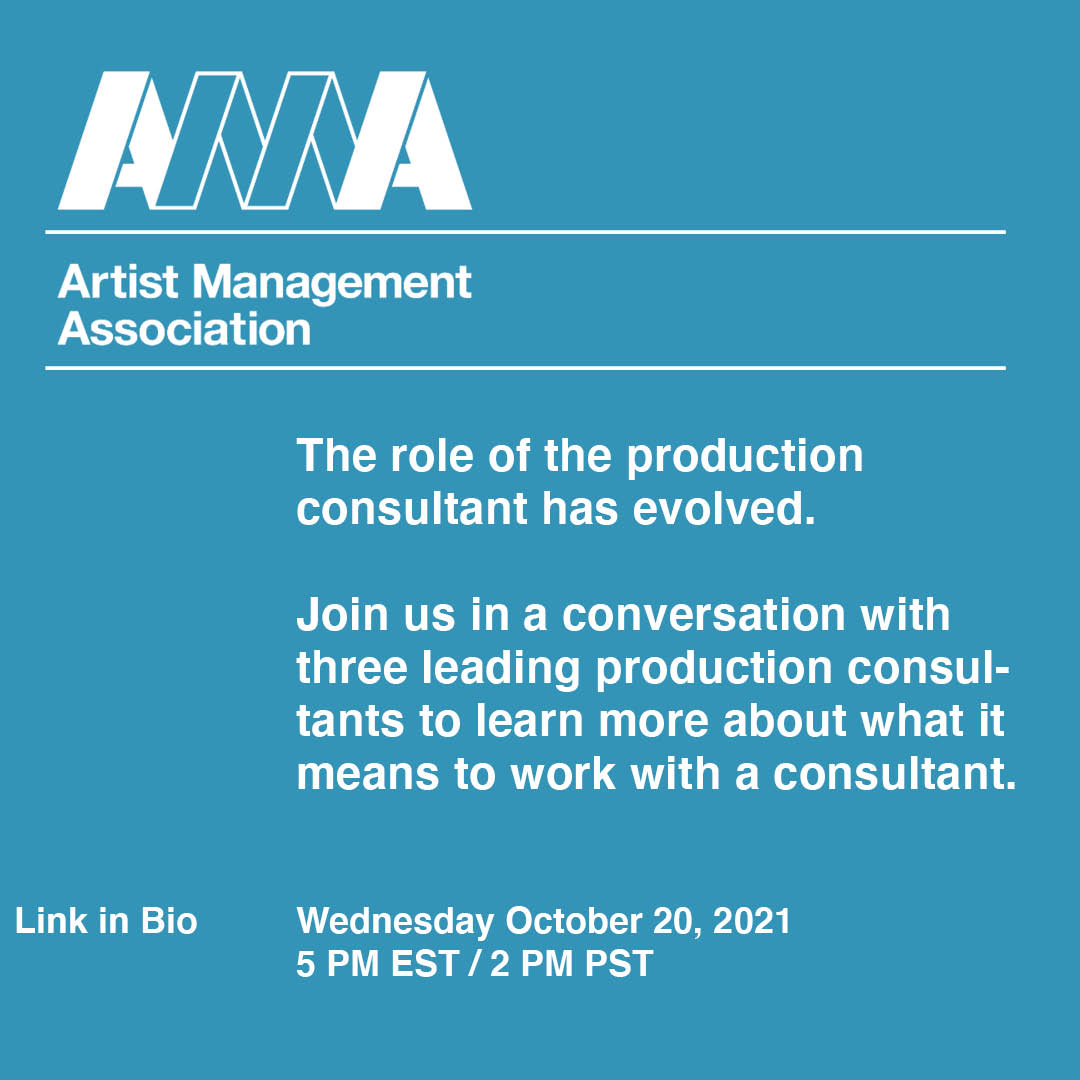 Want to Work More Successfully With Production Consultants? Register For Our Production Consultant Webinar.
​ 
​Wednesday October 20th
5pm EST / 2pm PST
​Link in bio to register. 
​
​#artistmanagement #production #consultant