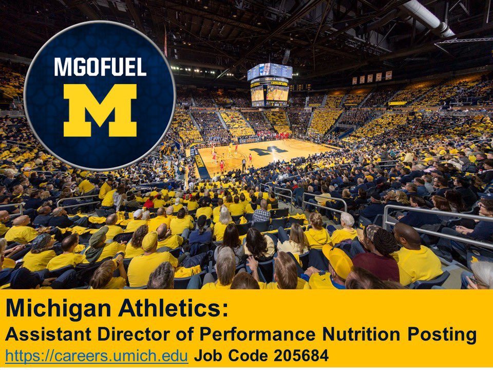 Join the <a href="/UMichAthletics/">Michigan Athletics 〽️</a> team as the Assistant Director of Performance Nutrition!

More info here: myumi.ch/yKPQW

#GoBlue  〽